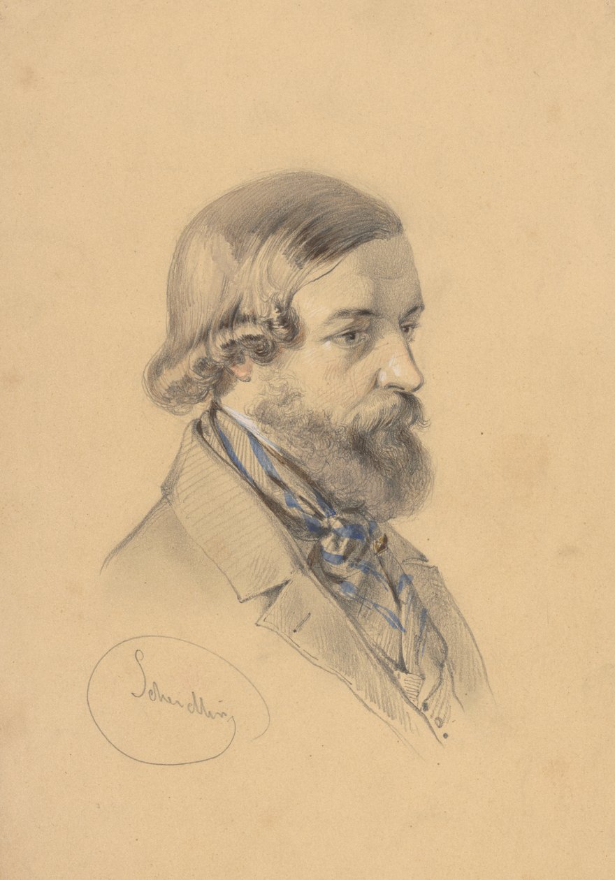 Studie eines bärtigen Mannes von Friedrich Carl von Scheidlin