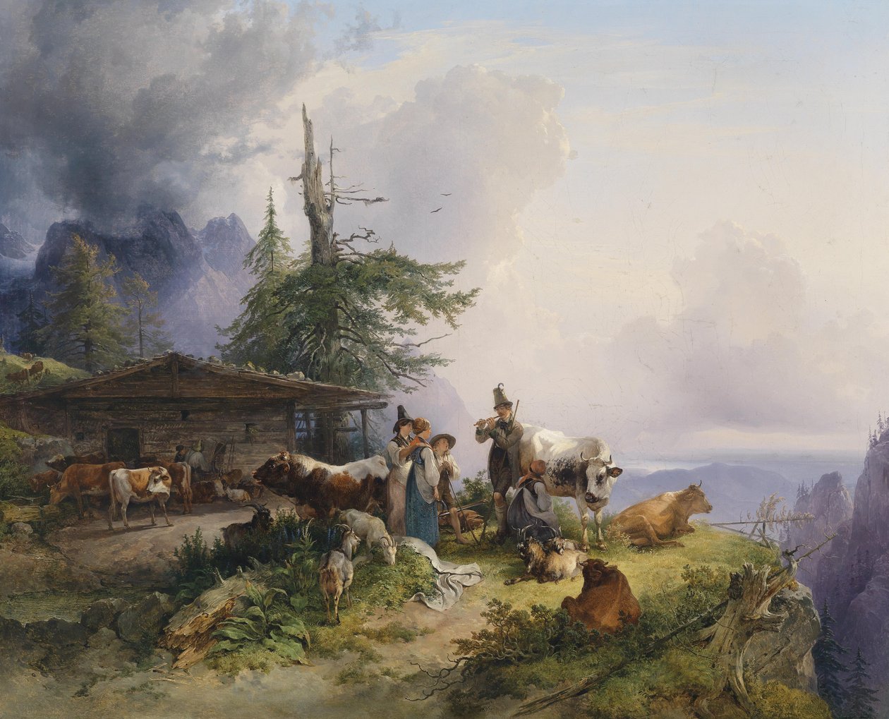 Alpenwirtschaft am Untersberg von Friedrich Gauermann