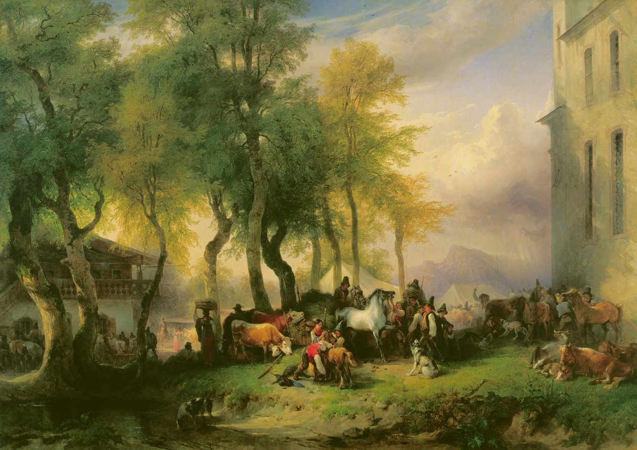 Viehmarkt auf Maria Plain, 1837 von Friedrich Gauermann