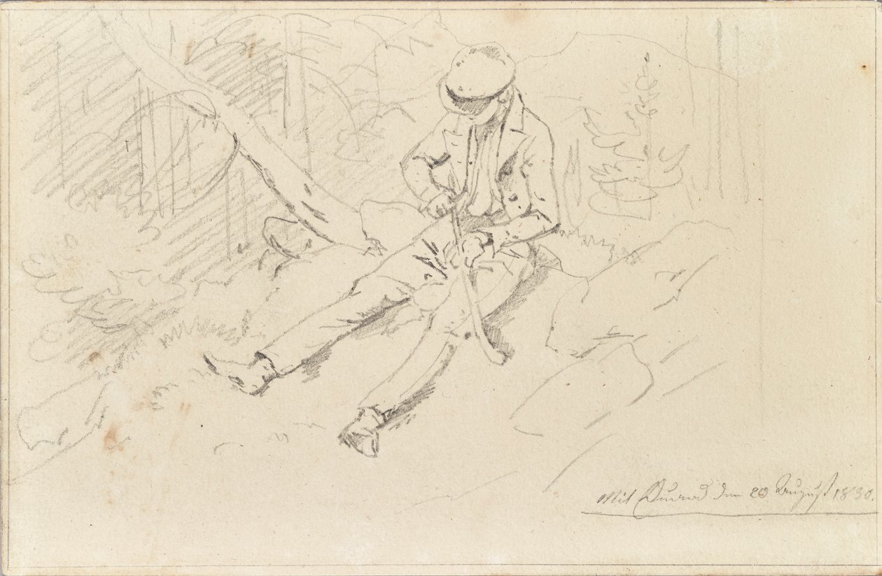 Jüngling mit Schirmmütze von Friedrich August Mathias Gauermann