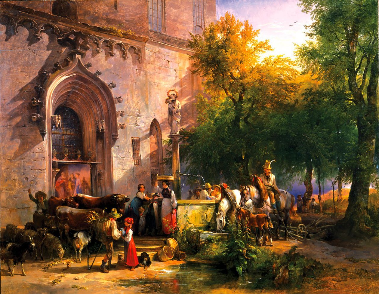 Am Klosterbrunnen, 1836 von Friedrich August Matthias Gauermann