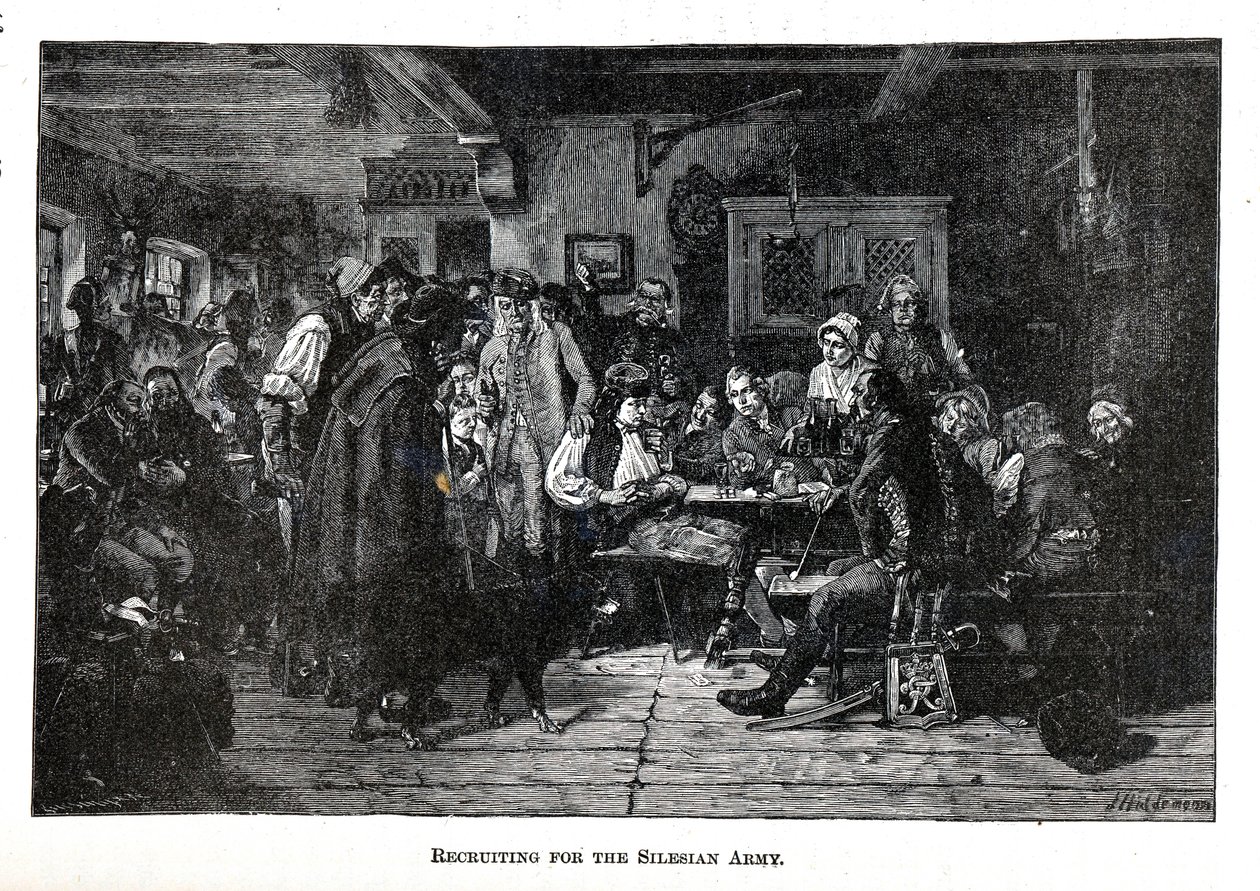 Rekrutierung für die schlesische Armee, 1882 von Friedrich Hiddemann