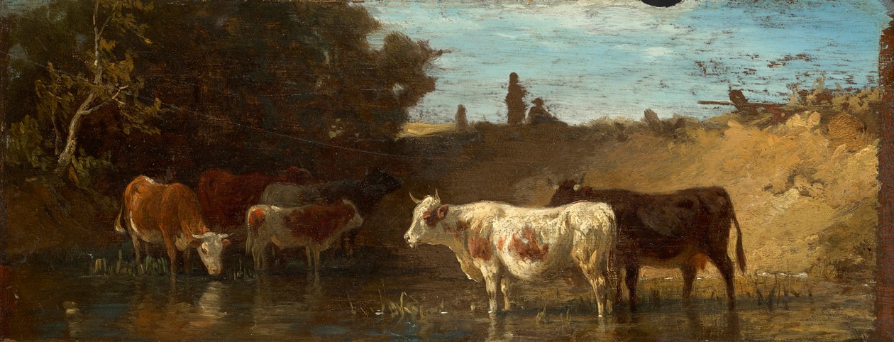 Kühe an der Tränke von Friedrich Voltz