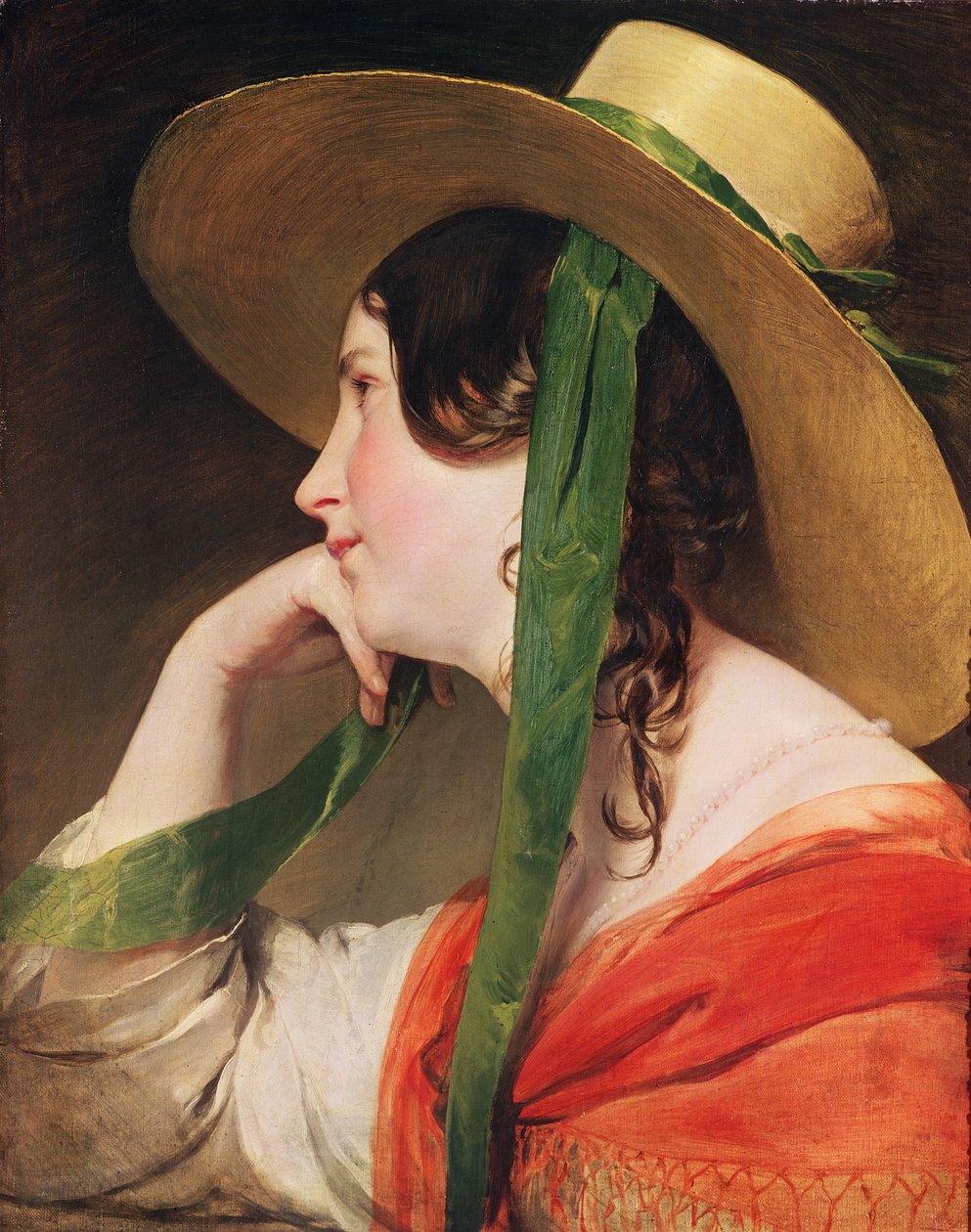 Mädchen mit gelbem Strohhut von Friedrich von Amerling