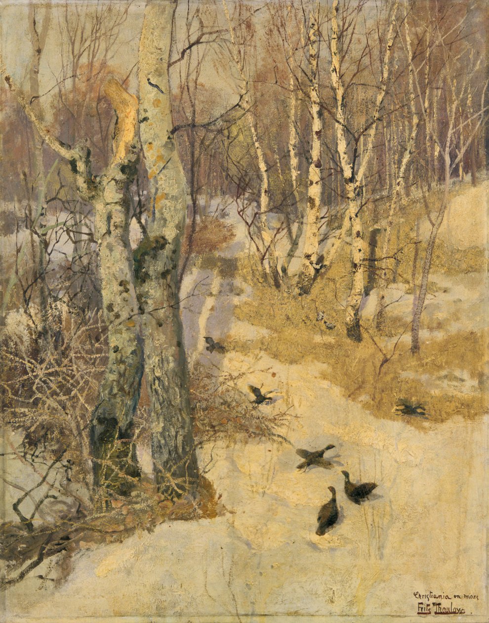 Wälder mit Schnee bedeckt, 19. Jahrhundert von Fritz Thaulow