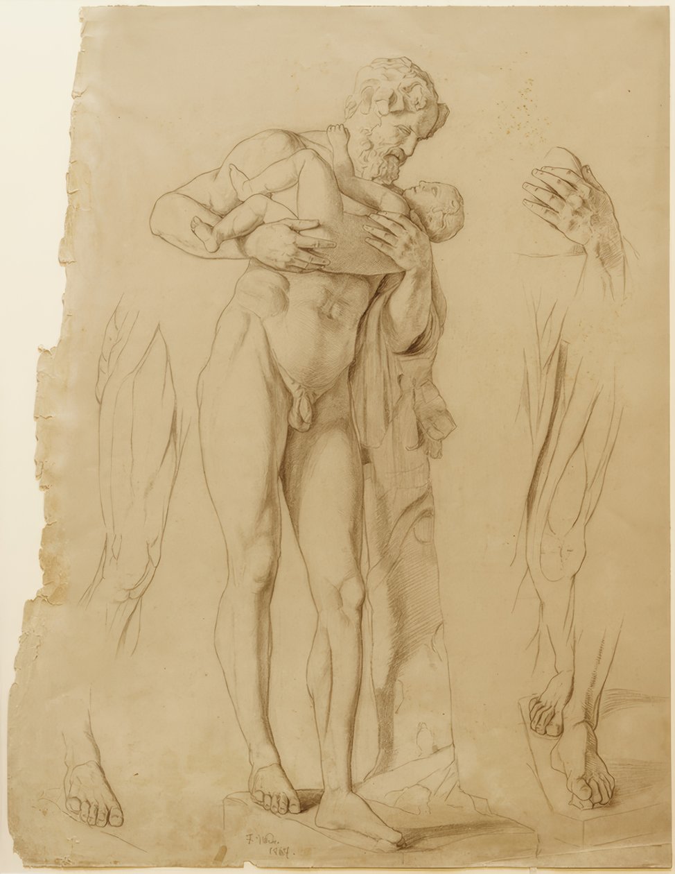 Silen mit dem Dionysosknaben von Fritz von Uhde