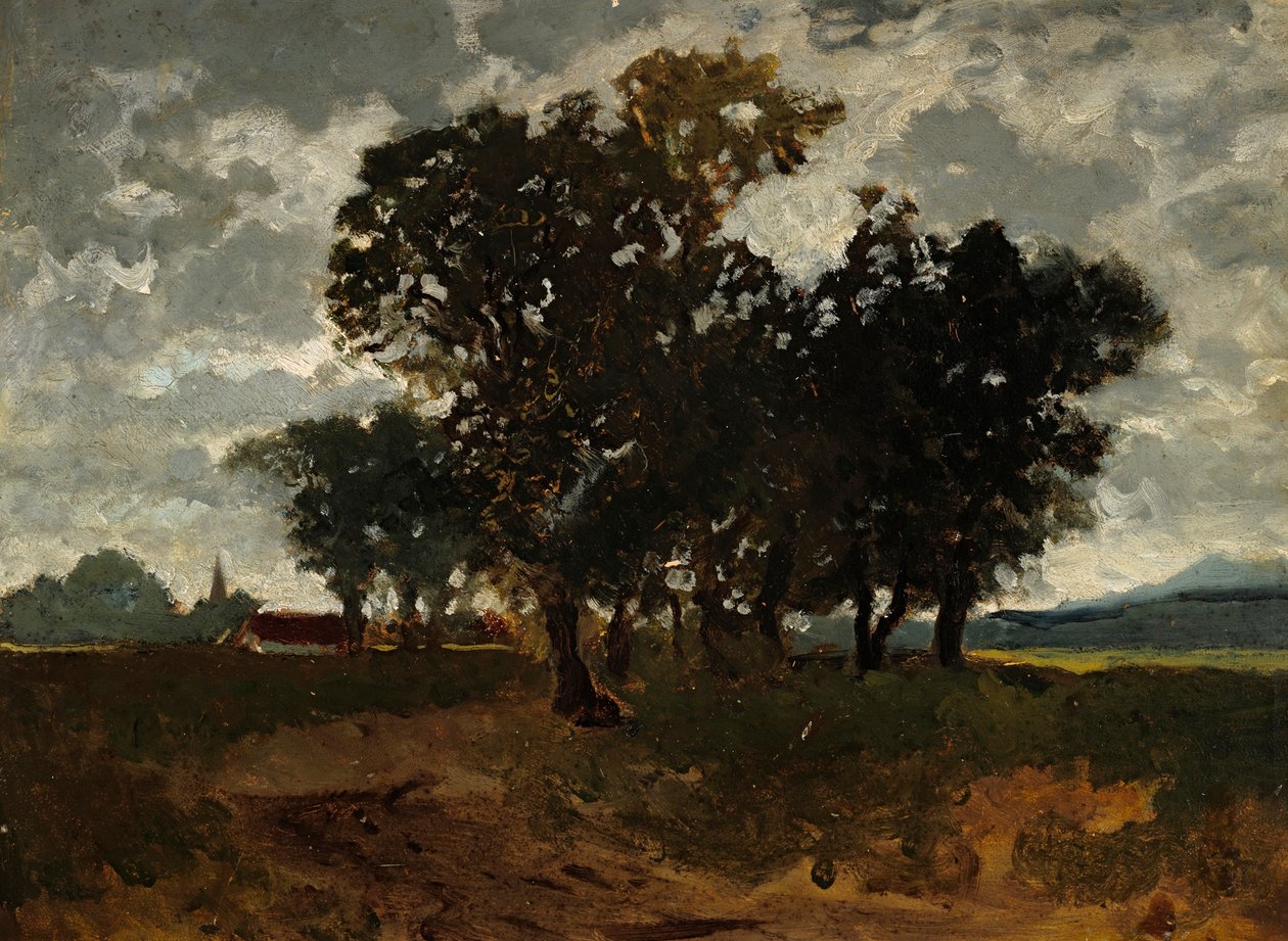 Landschaft mit Baumgruppe von Fritz Baer