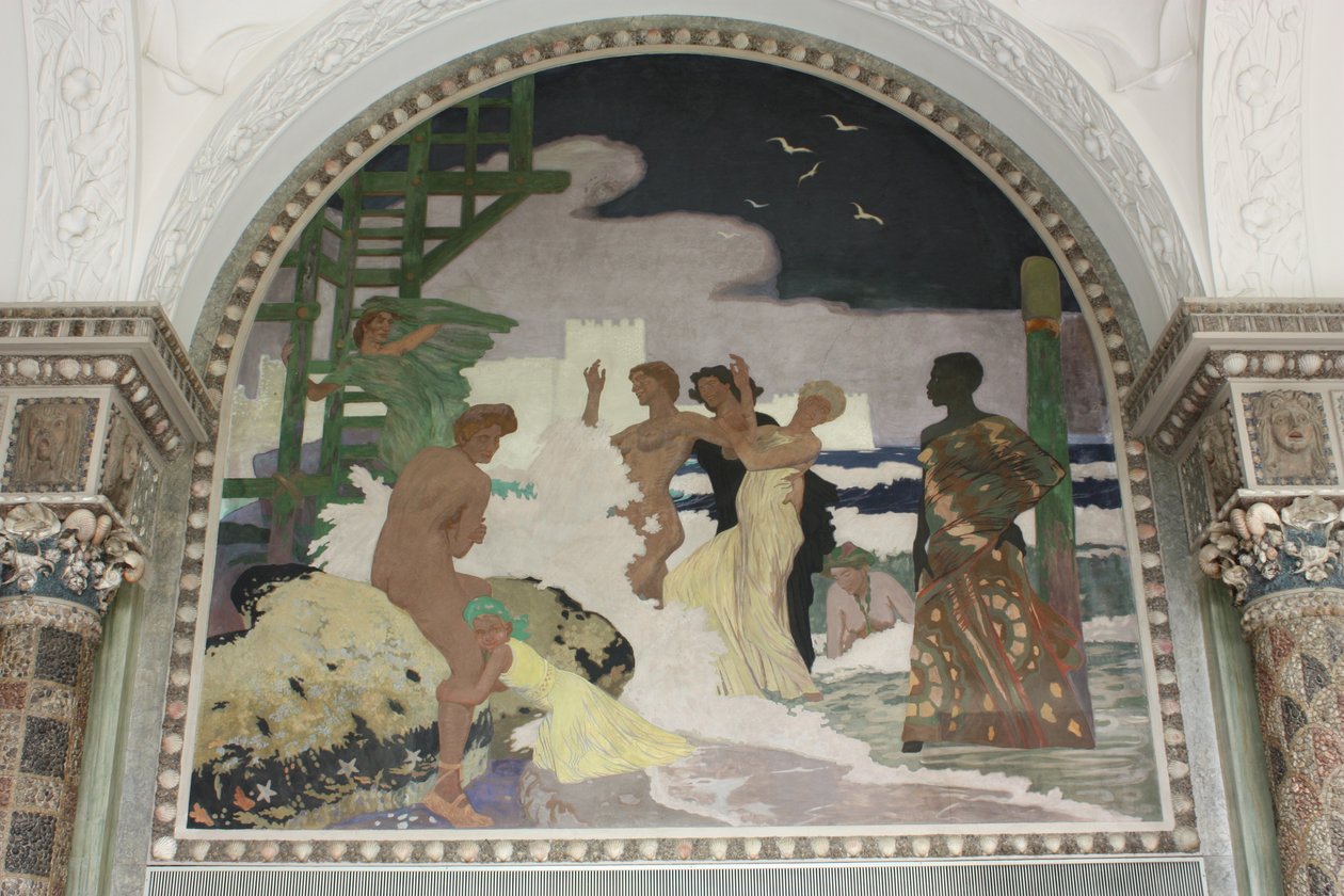 Wandgemälde im Muschelsaal des Kurhauses Wiesbaden von Fritz Erler