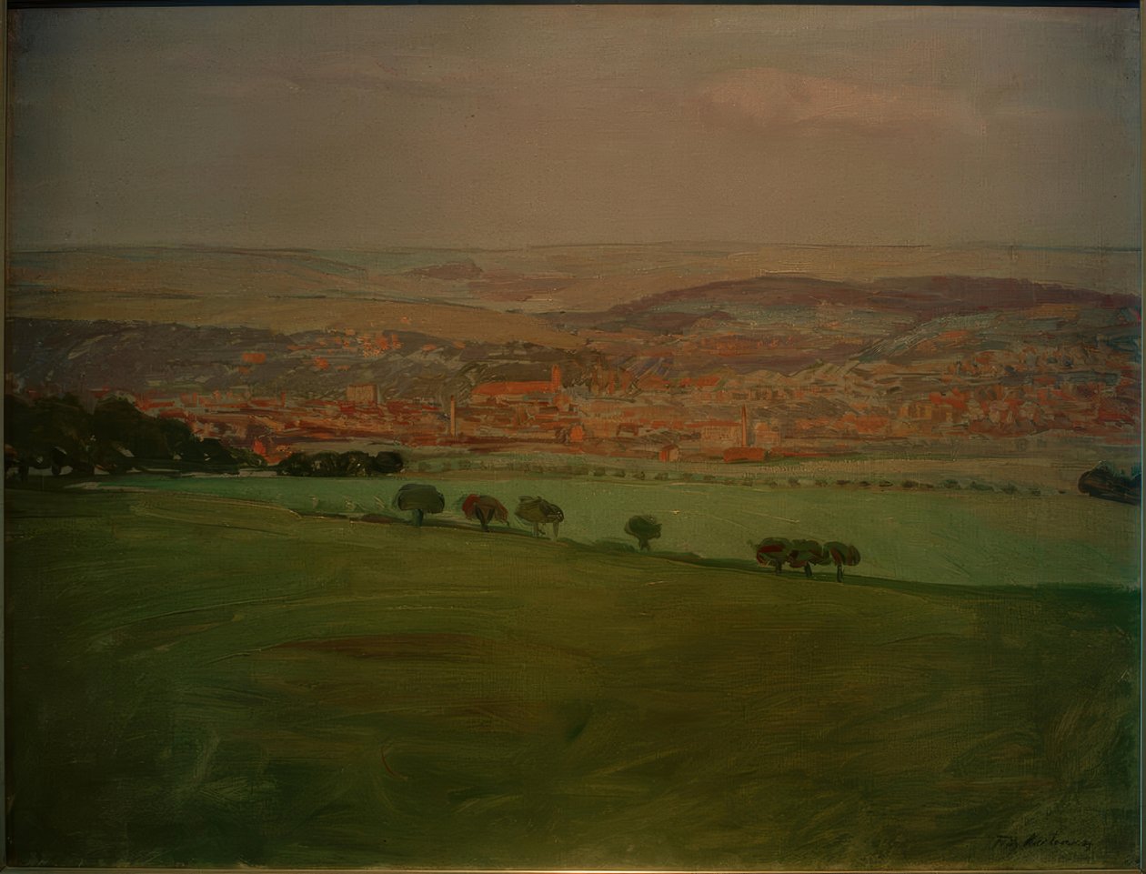 Blick vom Ettersberg auf Weimar von Fritz Mackensen