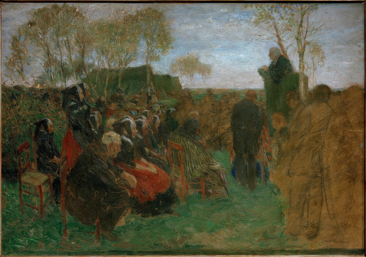Gottesdienst im Freien (Studie) von Fritz Mackensen