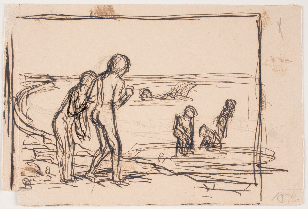 Badende Kinder am Strand von Fritz Syberg