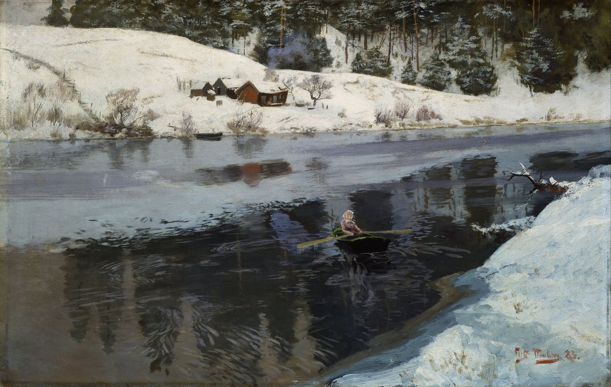 Winter am Fluss Simoa von Fritz Thaulov