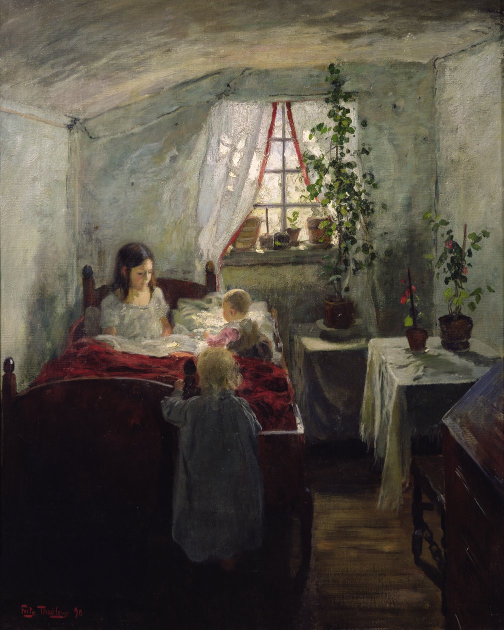 Innenraum mit Kindern von Fritz Thaulow