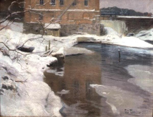 Die Mühle von Lysaker von Fritz Thaulow