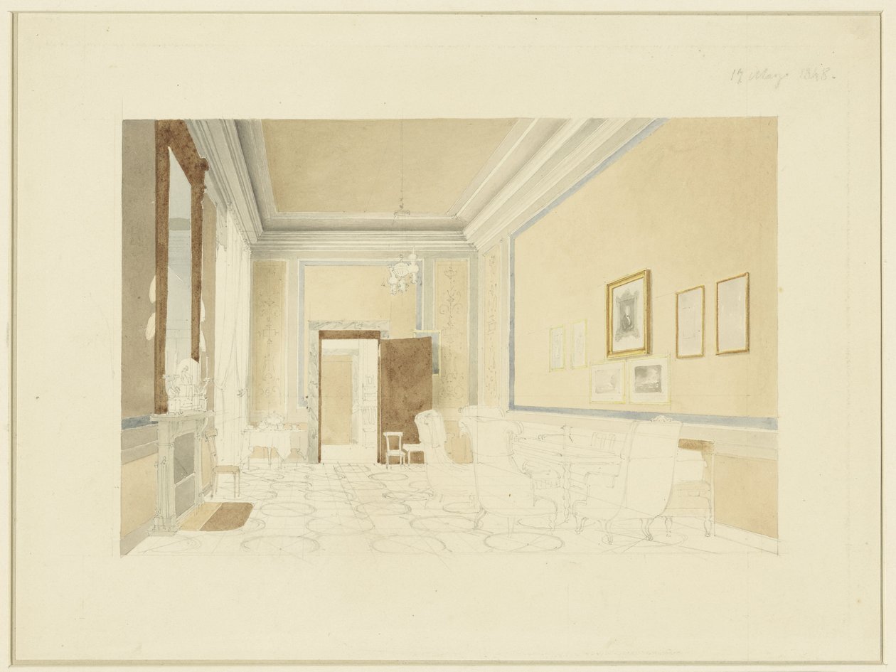 Entwurf (?) für ein Interieur von Fritz Werner