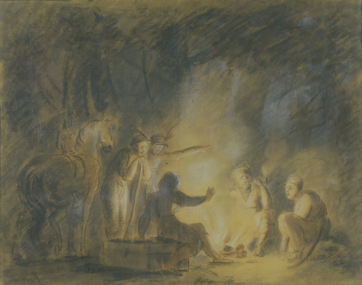 Am Lagerfeuer von Fyodor Petrovich Tolstoy