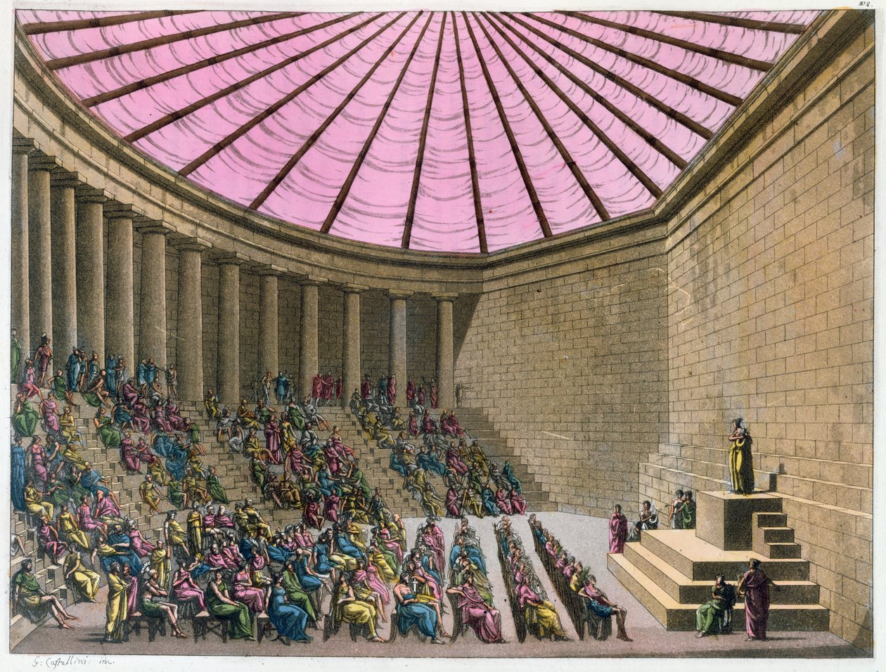 Das Odeon zur Zeit des Perikles, Illustration aus 