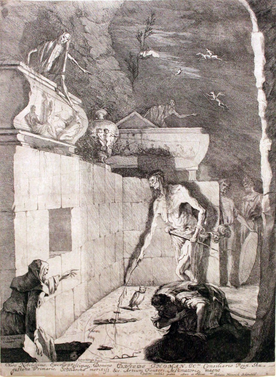 Saul spricht mit Samuels Geist bei der Hexe von Endor von Gabriel Ehinger