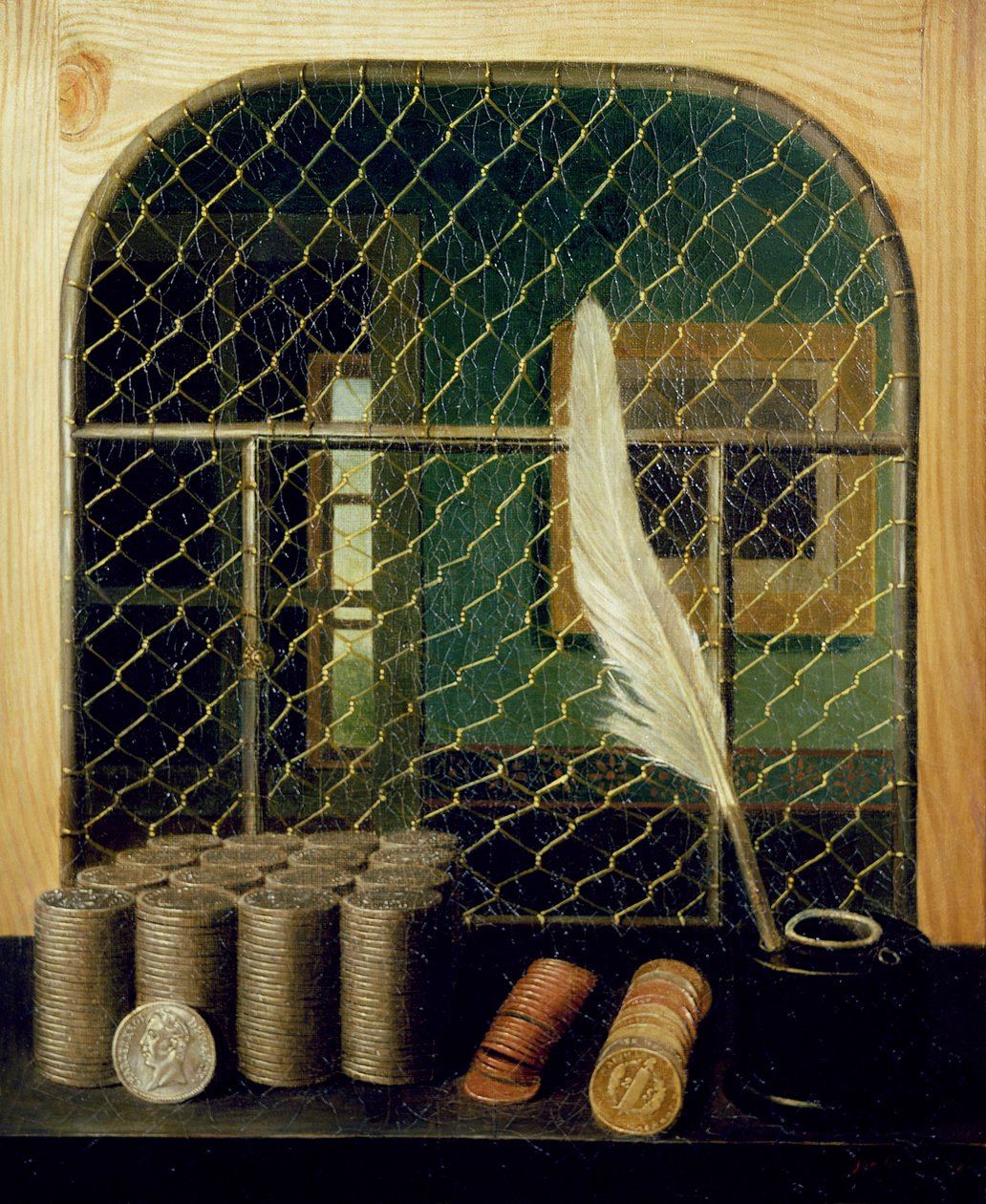 Kassenschalter mit Münzen, 1829 von Gabriel Germain Joncherie