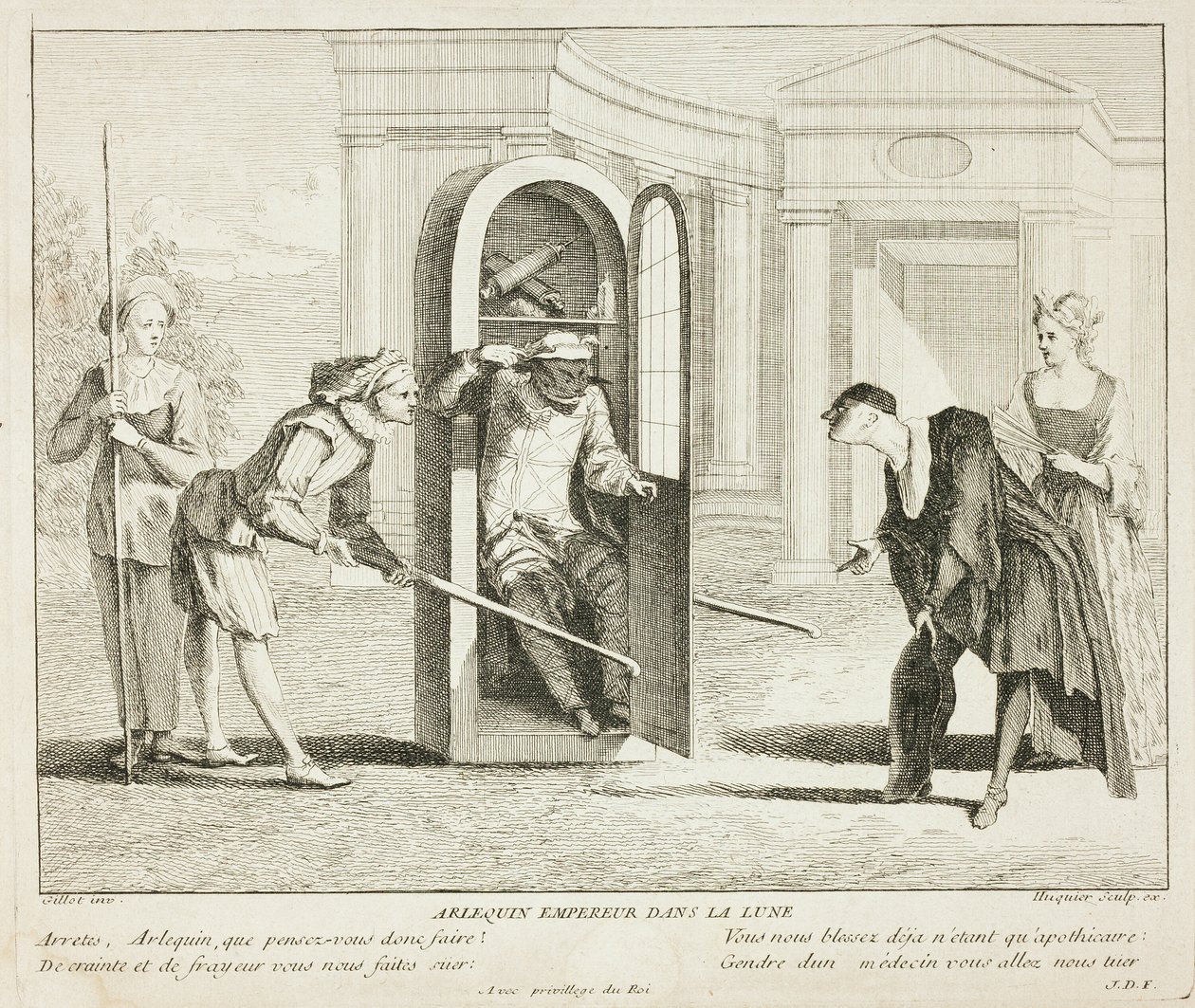 Platte aus Livre de Scènes Comiques von Gabriel Huquier