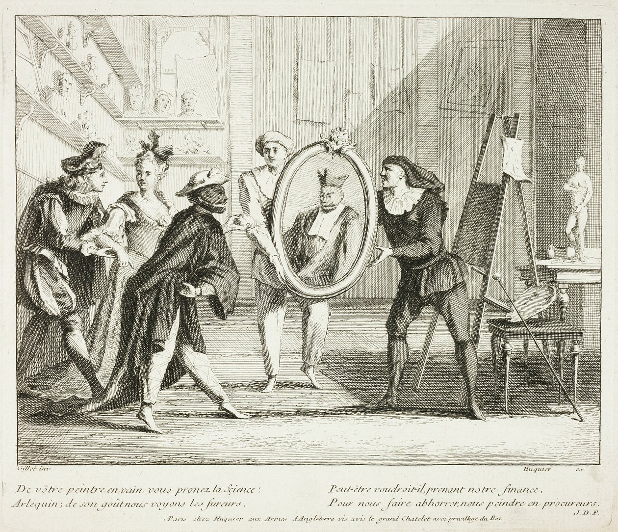 Tafel aus Livre de Scènes Comiques von Gabriel Huquier