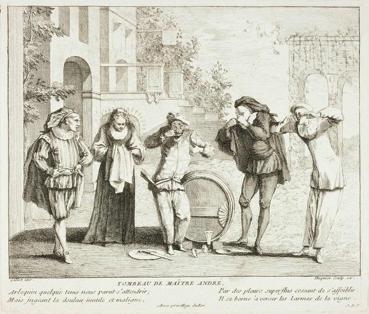 Tafel aus Livre de Scènes Comiques von Gabriel Huquier