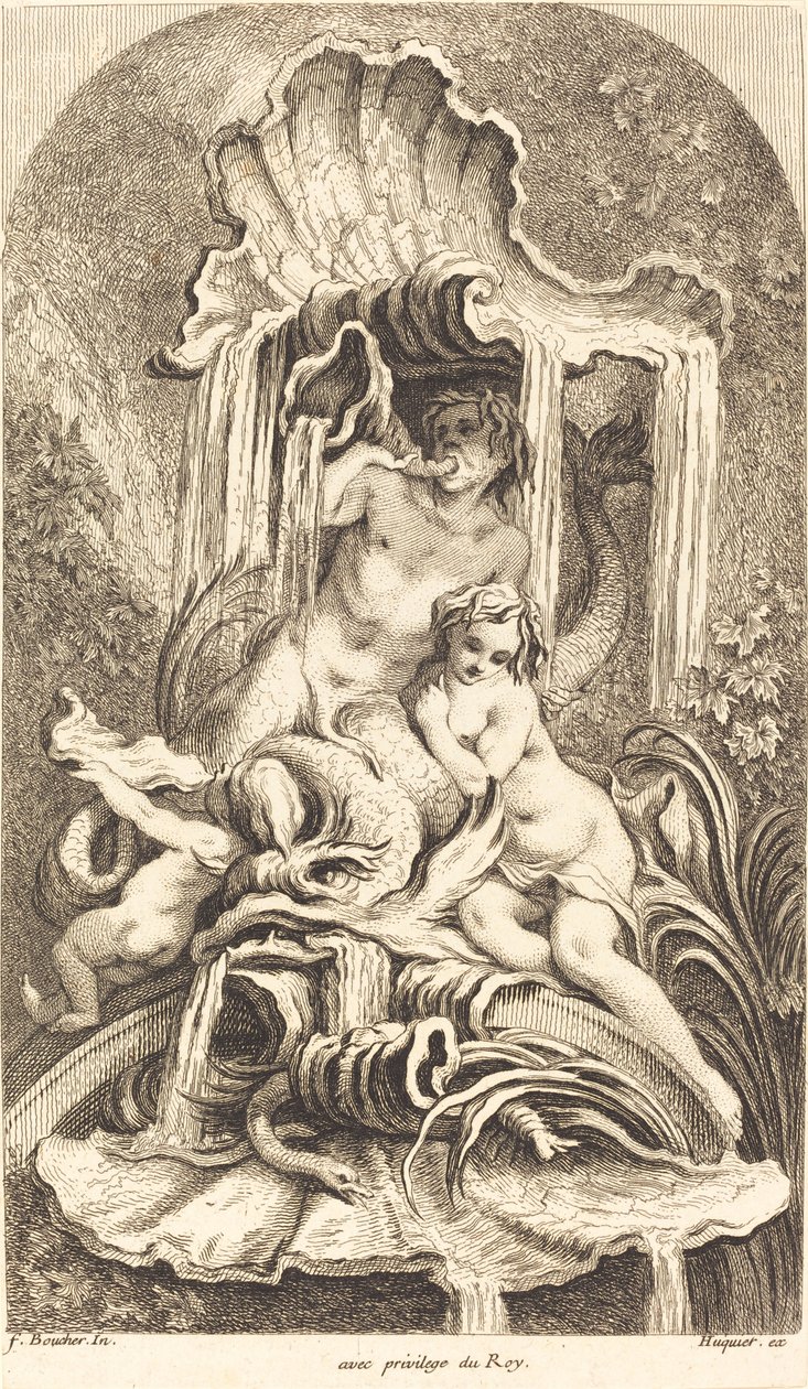 Triton und Nymphe von Gabriel Huquier after François Boucher