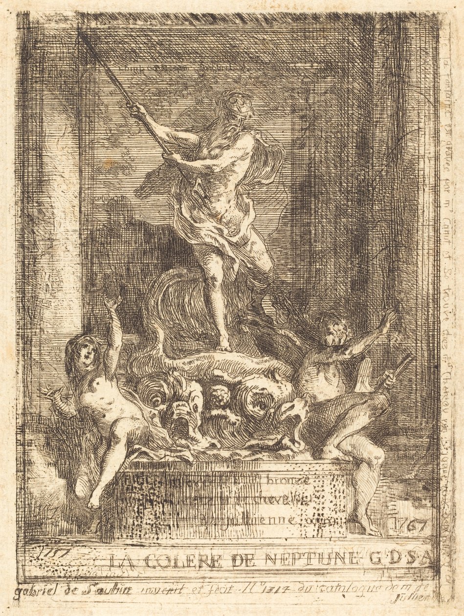 Der Zorn des Neptun von Gabriel Jacques de Saint Aubin