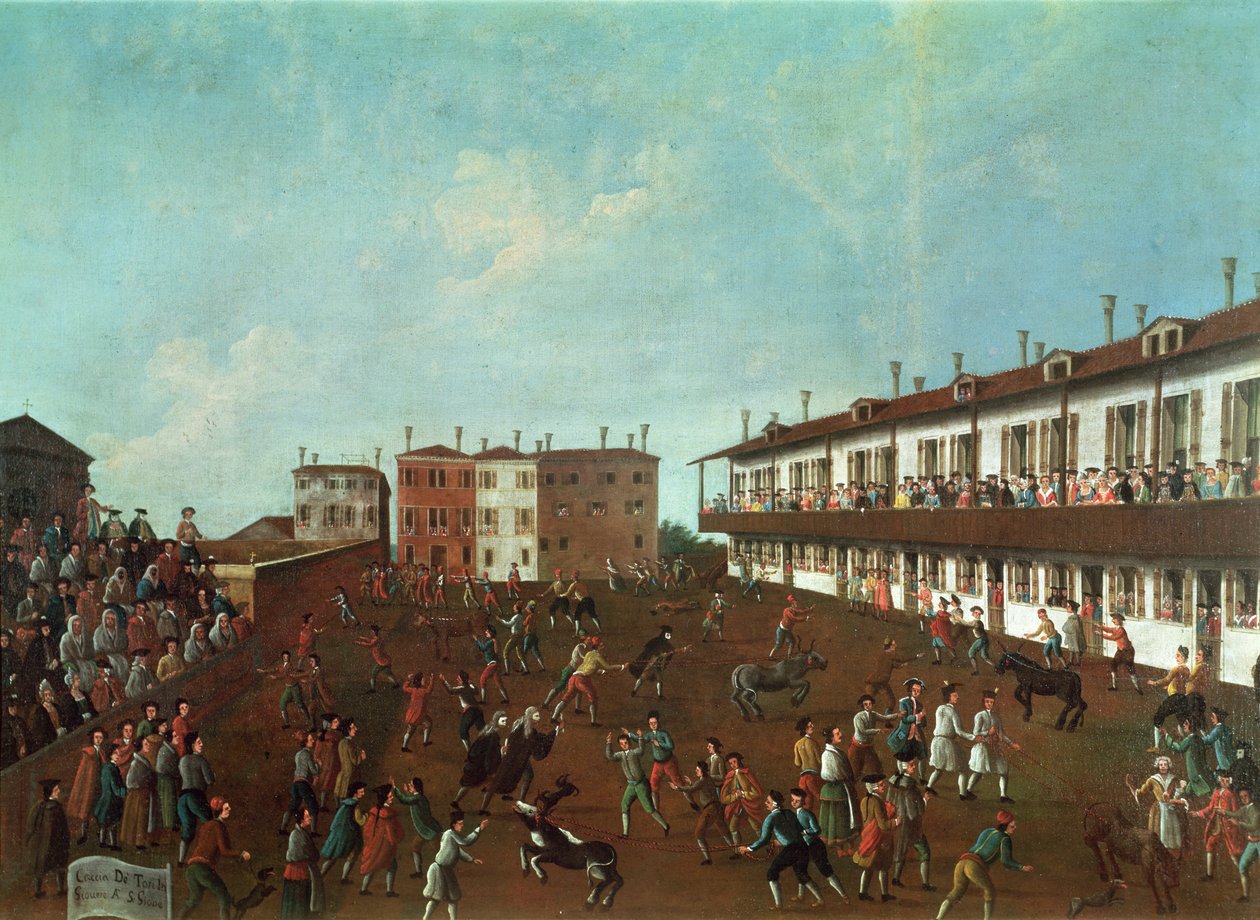 Das Stierrennen in San Giobbe, Venedig von Gabriele Bella