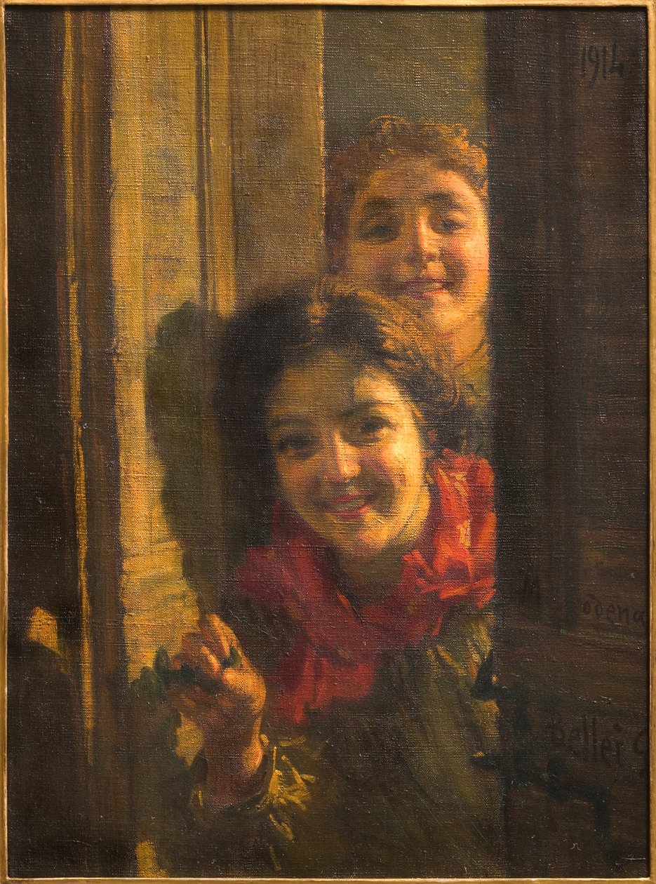 Mädchen an der Tür von Gaetano Bellei