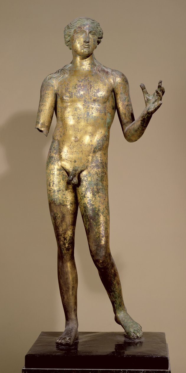 Apollo, aus Lillebonne (vergoldete Bronze) von Gallo Roman