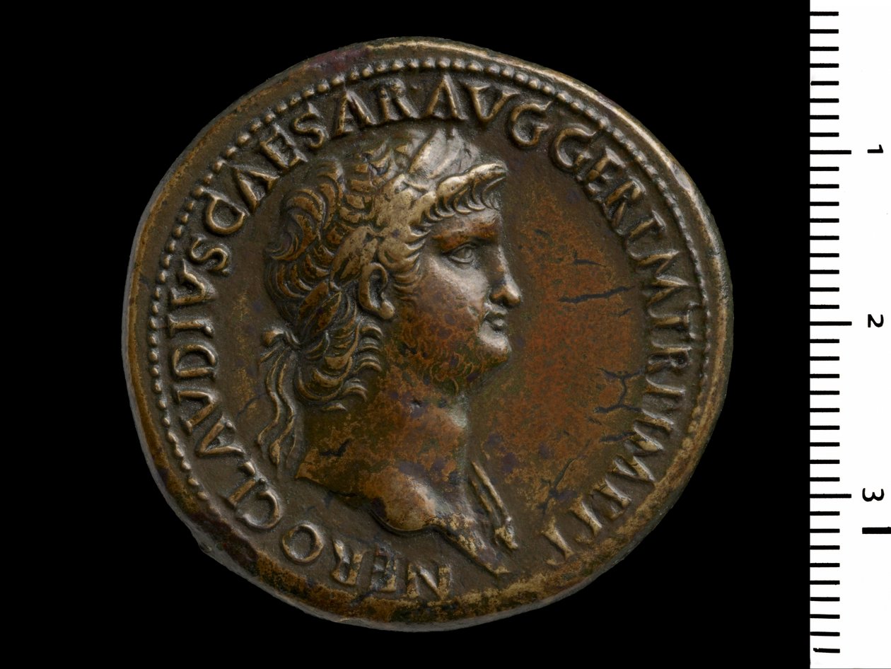 Münze mit Kaiser Nero von Gallo Roman