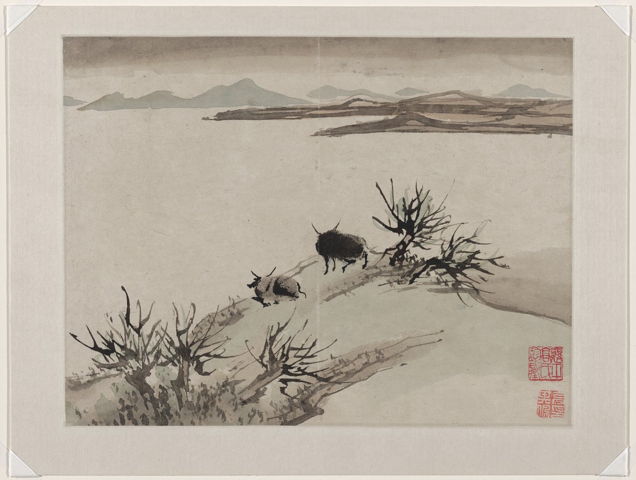 Fingerpainting, aus einem Album von zehn von Gao Qipei