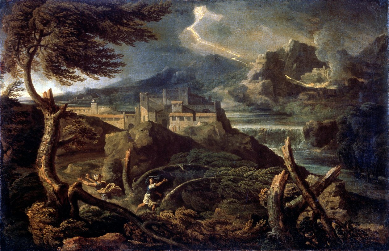 Landschaft mit Blitz, 1660er Jahre von Gaspard Dughet