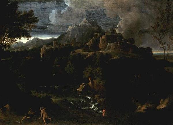 Landschaft mit Figuren von Gaspard Poussin Dughet