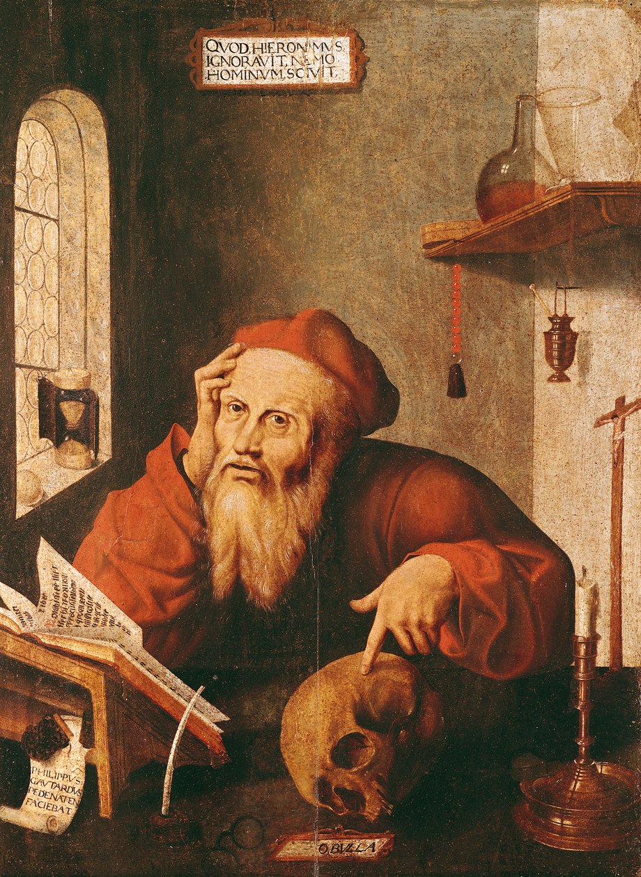 St. Hieronymus, nach einem Gemälde von Quentin Massys oder Metsys (1466-1530) von Gautard de Pezenas