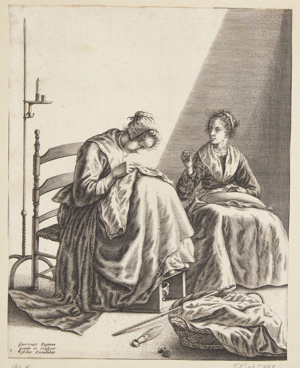 Zwei Frauen, die nähen von Geertruyt Roghman
