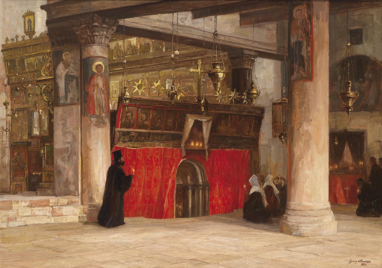 Blick in die Orthodoxe Kirche von Betlehem von Georg Macco