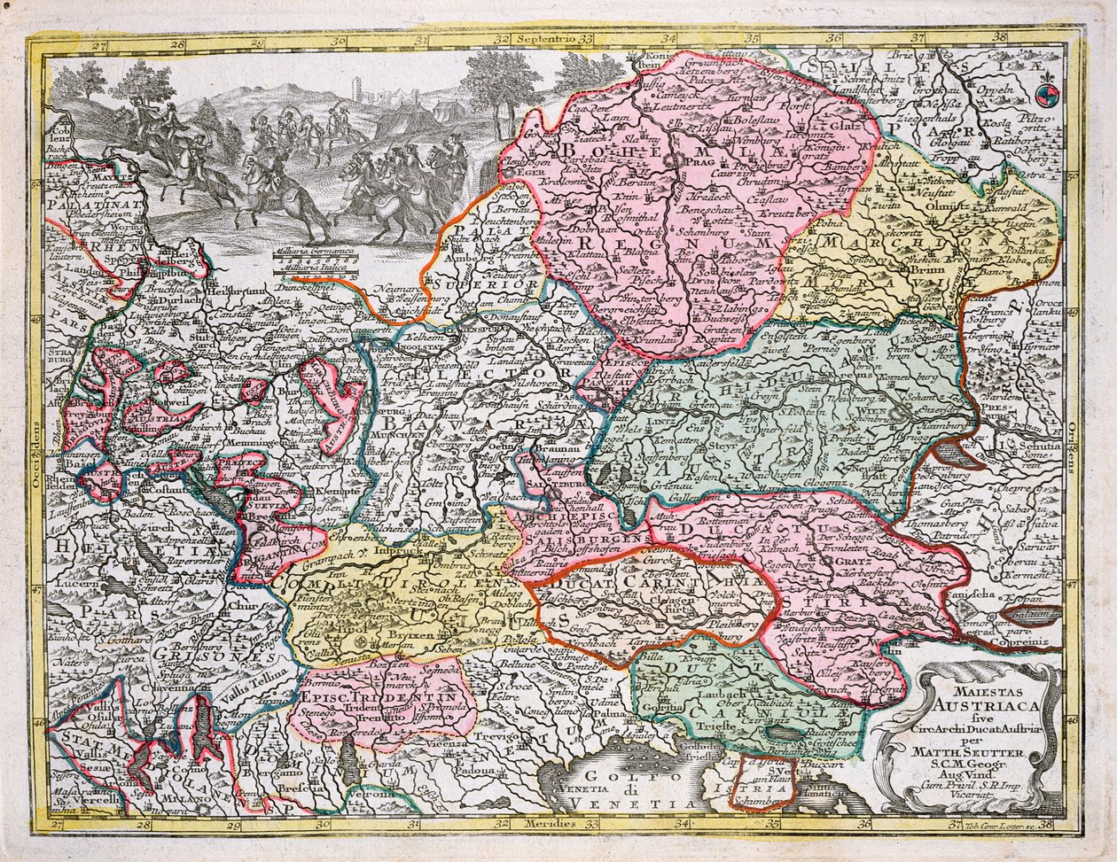 Karte des österreichischen Reiches, ca. 1750 von Georg Matthäus Seutter