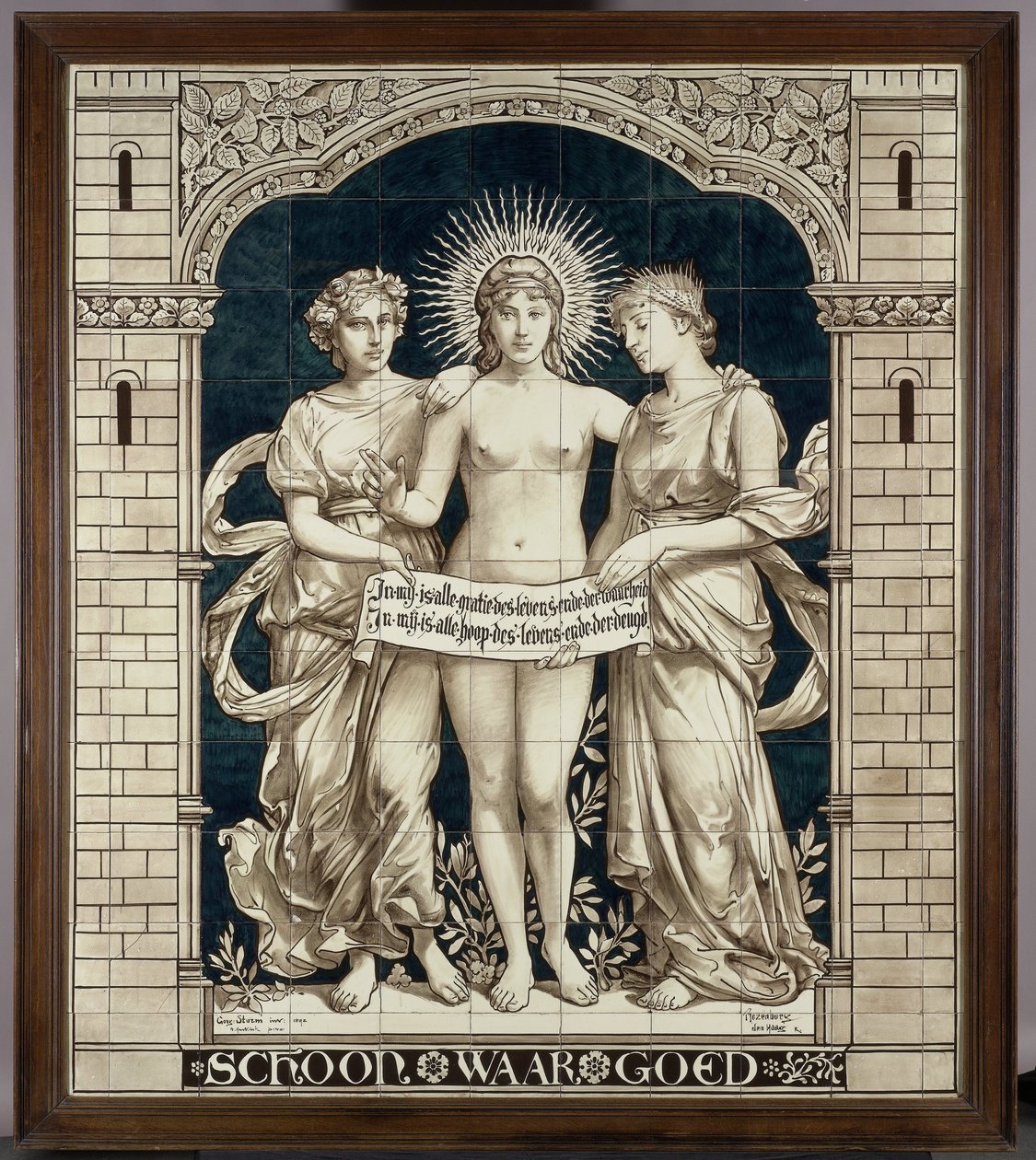 Fliesentableau mit den drei Grazien von Georg Sturm