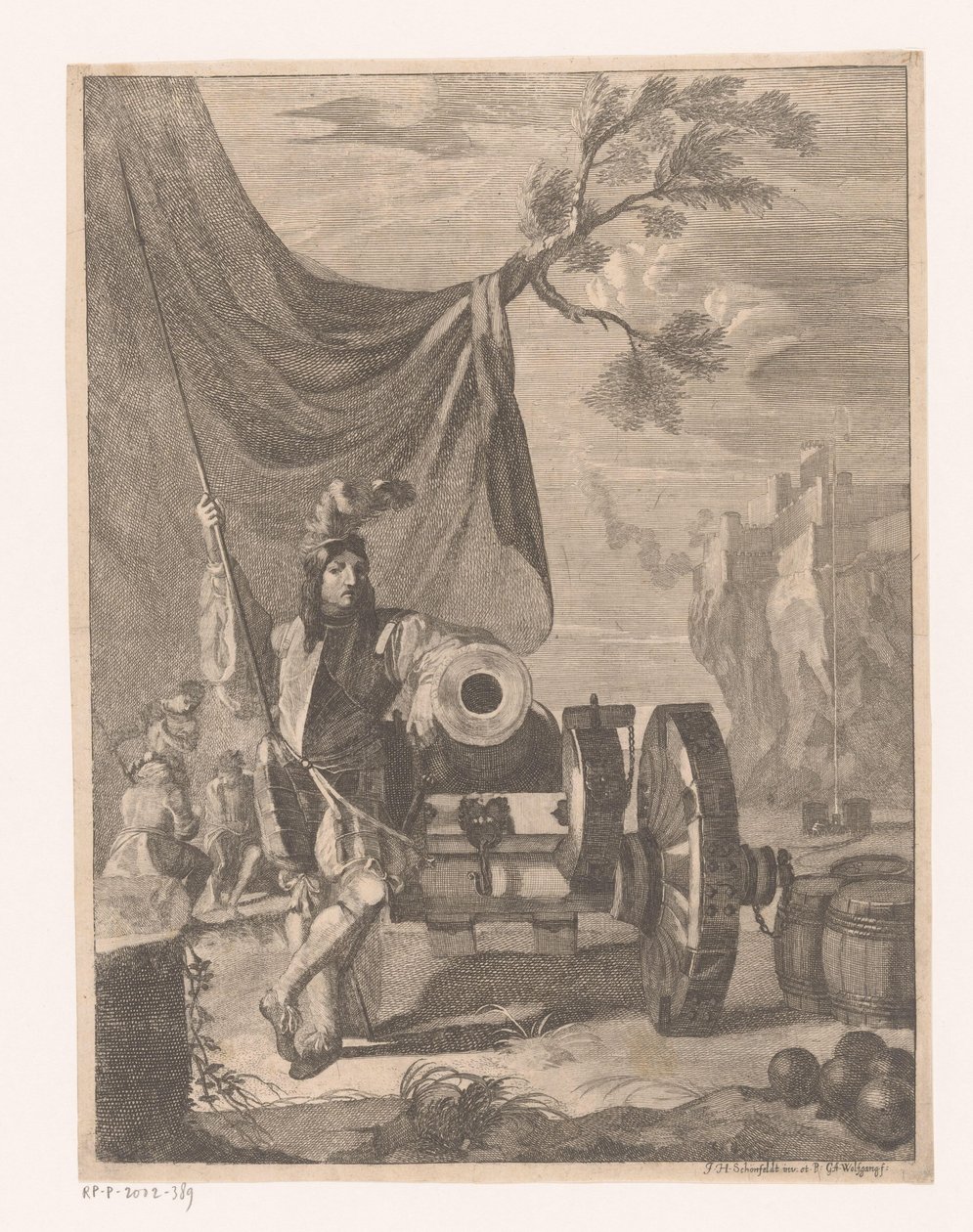 Schütze bei einer Kanone von Georg Andreas Wolfgang
