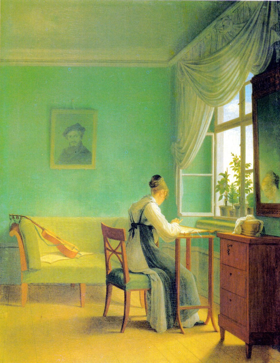 Stickende Frau von Georg Friedrich Kersting
