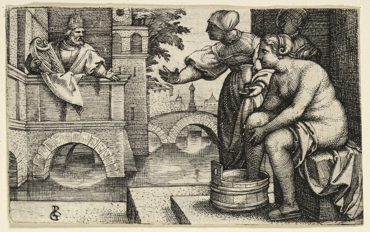 David beobachtet Bathseba von Georg Pencz