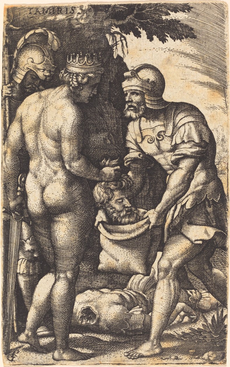 Tomyris mit dem Kopf des Kyros von Georg Pencz