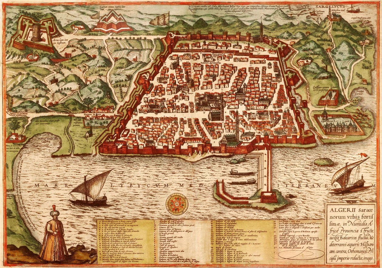 Algier, Algerien von Georg and Hogenberg Franz (1535 90) Braun
