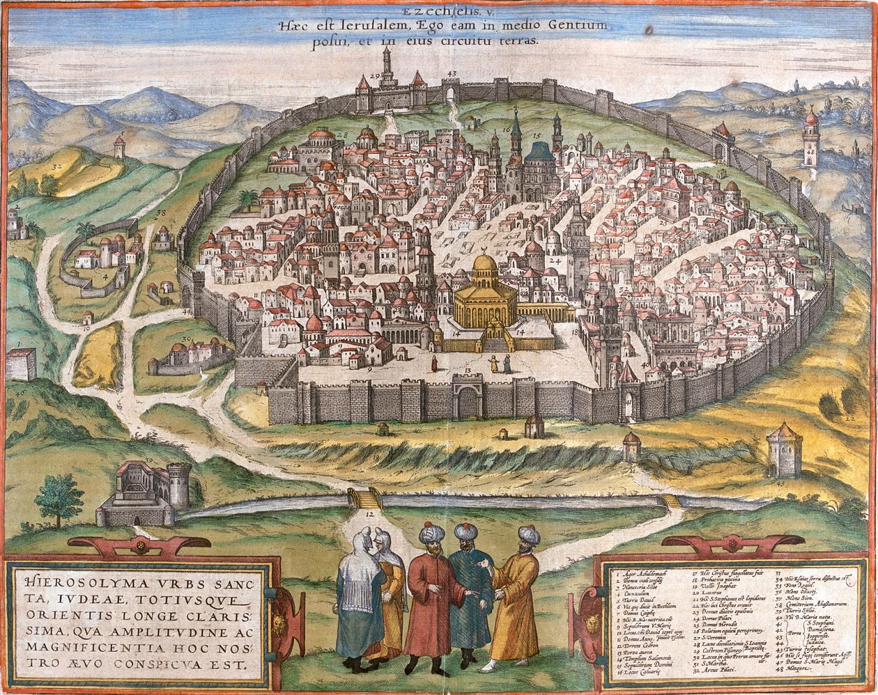 Jerusalem, Israel von Georg and Hogenberg Franz (1535 90) Braun