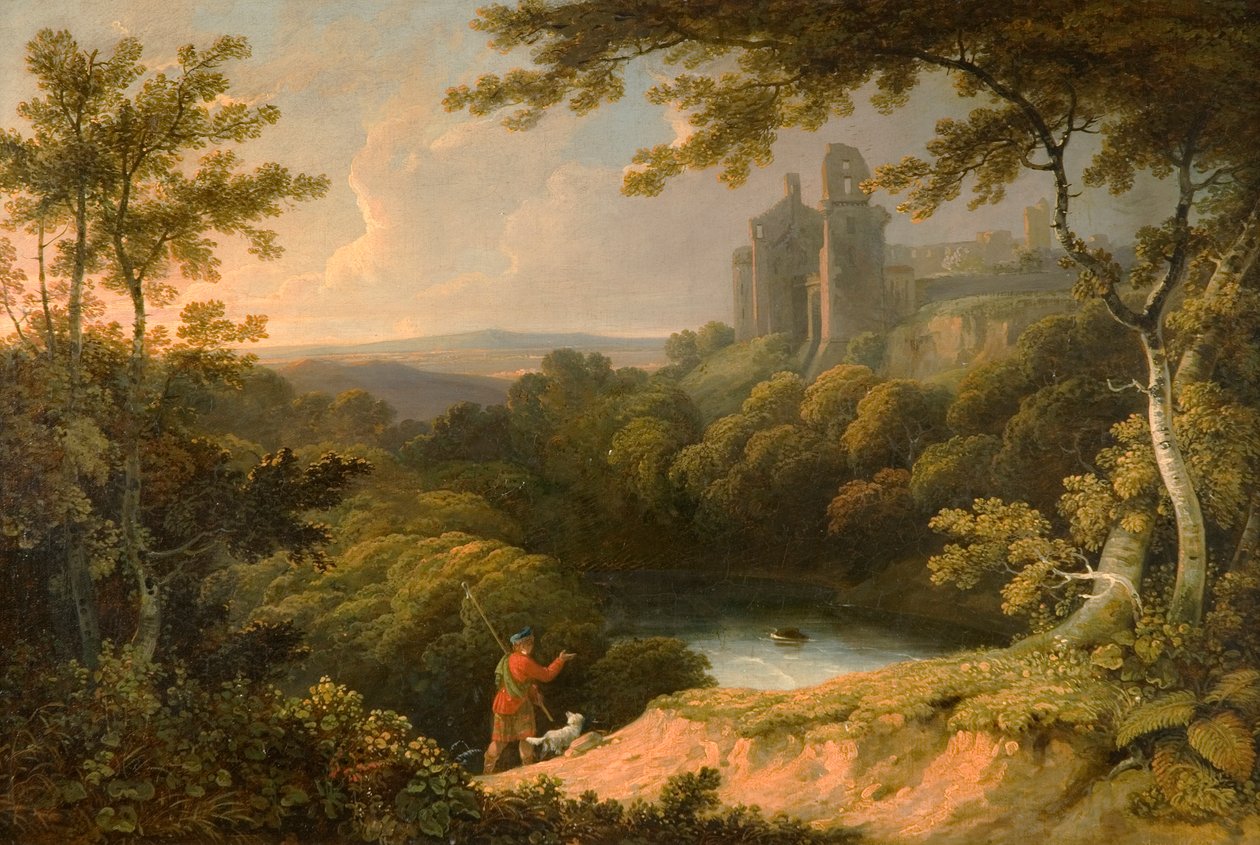 Ruinen von Rosslyn Castle, Midlothian, 1810 von George Arnald