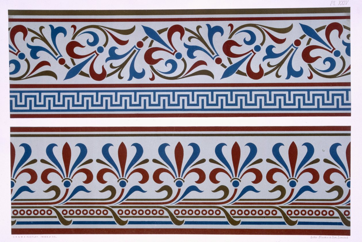 Neo-Grec Ornament: Rand- und Sockeldesigns, Platte XXIV aus 