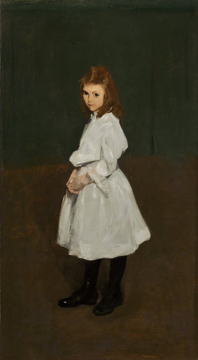 Kleines Mädchen in Weiß (Queenie Burnett) von George Wesley Bellows