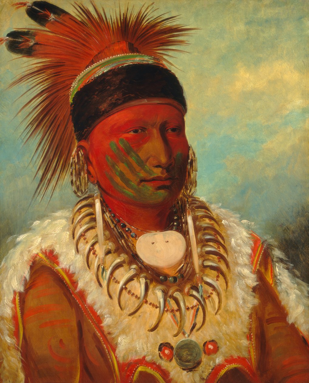 Die Weiße Wolke, Häuptling der Iowas von George Catlin